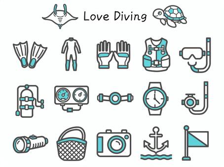 Illustration, diving, hobby, mask, 