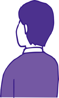 Male back view, rear view, suit, office worker, JPG, PNG and AI