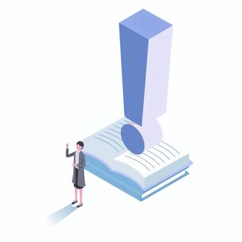 Exclamation _ book _ person, people, isometric, exclamation, JPG, PNG and AI