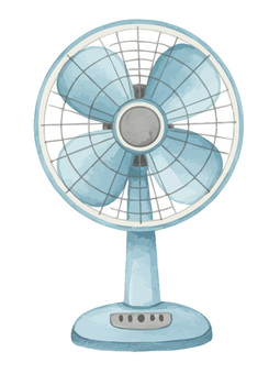 レトロな扇風機　青 扇風機,レトロ,レトロ家電,昭和レトロ,夏,涼しい,暑さ対策,家電,電化製品,インテリアのイラスト素材