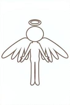 棒人間の天使のカード 棒人間,天使,デフォルメ,翼,のっぺらぼうのイラスト素材