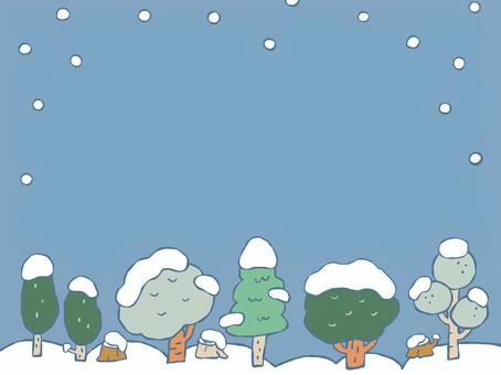 雪の積もった木々の背景イラスト 冬,雪,木,森,積雪,積もる,寒い,12月,1月,2月のイラスト素材