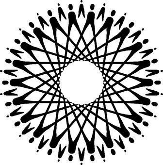 モノクロの円形人型連結パターン 円形,人型,連結,繋がり,手,輪,協力,絆,線画,黒のイラスト素材