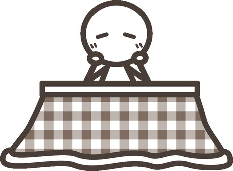 こたつでほっこりする棒人間(色なし) こたつでほっこりする棒人間(色なし) 棒人間,人,人物,シンプル,ゆるい,モノクロ,イラスト,こたつ,冬,ほっこりのイラスト素材