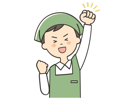 元気いっぱいな男性店員