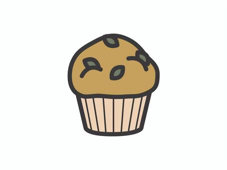 マフィン(カボチャの種)02 マフィン(カボチャの種)02 マフィン,お菓子,焼き菓子,スイーツ,食べ物,アイコン,マーク,シンプルのイラスト素材