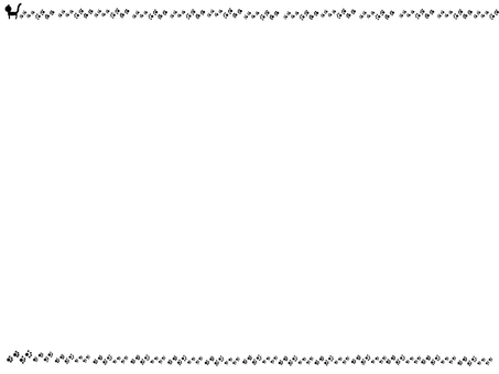 ネコの足跡天気フレーム 猫,動物,足跡,フレーム,黒,黒猫,単色,ポストカードのイラスト素材