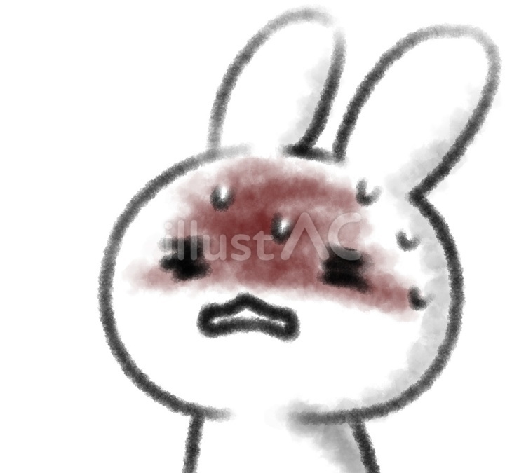 お手洗いに行きたい汗かくうさぎ うさぎ,動物,可愛いのイラスト素材