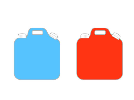 赤と青の灯油タンク 灯油,タンク,ポリタンク,18l,イラスト,透過,挿絵,カットイラスト,アイコン,商用利用可のイラスト素材