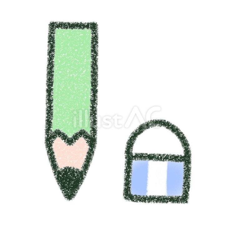 えんぴつ　消しゴム　文具 えんぴつ,けしごむ,文具のイラスト素材