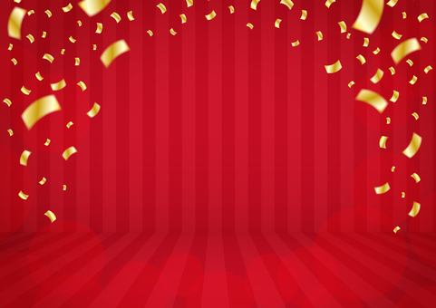 金色の紙吹雪が舞う赤いステージ ステージ,赤,舞台,シアター,紙吹雪,部屋,背景,イラスト,素材のイラスト素材