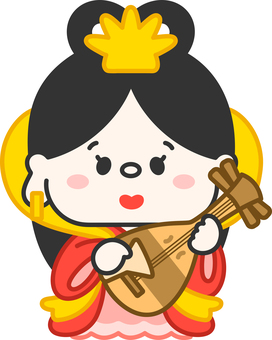 弁財天2 弁財天,七福神,年賀状,お正月,シンプル,かわいい,イラスト,ベクター,素材,神のイラスト素材