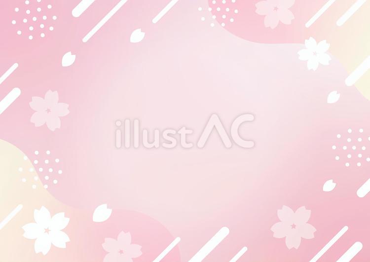 桜の花のフレーム　春背景・水彩ピンク 春,桜,背景のイラスト素材