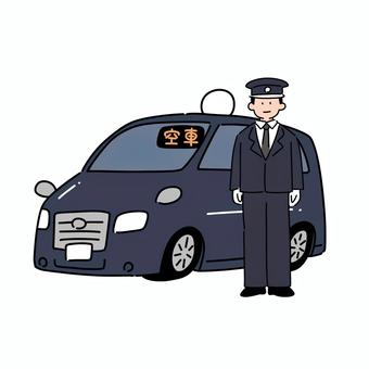 タクシー運転手 タクシー,運転手,旅客運送,自動車,スーツ,制帽,行灯のイラスト素材