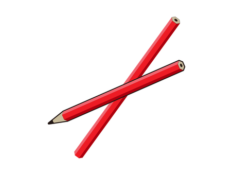 鉛筆_red 鉛筆,文房具,文具,道具,赤,筆記用具,学用品,事務用品,日用品,生活雑貨のイラスト素材