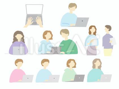 仕事中の人たち02