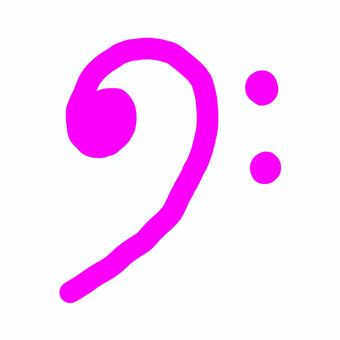 ピンク色へ音記号　シンプルな音楽記号素材 へ音記号,音符,おんぷ,楽譜,譜面,音楽,ミュージック,演奏,音楽会,記号のイラスト素材