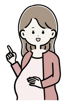 ポイントを説明する妊婦 ポイントを説明する妊婦 妊婦,妊娠,出産,マタニティ,臨月,女性,ママ,お腹,赤ちゃん,胎児のイラスト素材