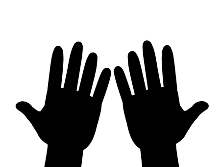 両手2 両手,手,人体,手のひら,手相,広げる,シルエットのイラスト素材