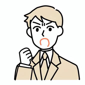 怒るスーツの男性のイラスト 怒り,男性,ビジネス,シンプル,スーツのイラスト素材