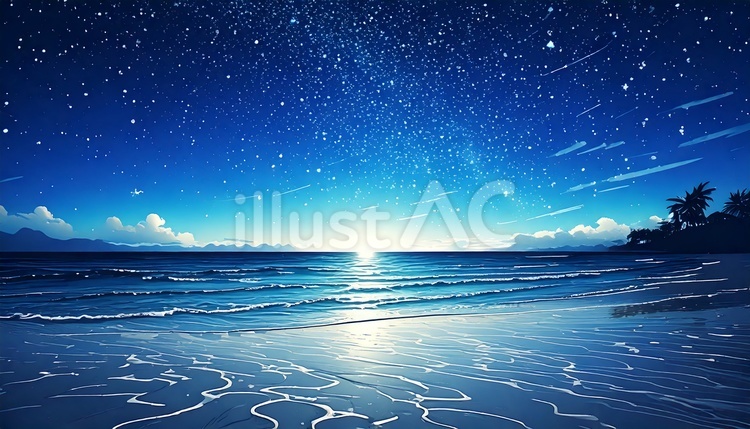 夜の海イラスト - No: 26506013｜無料イラスト・フリー素材なら