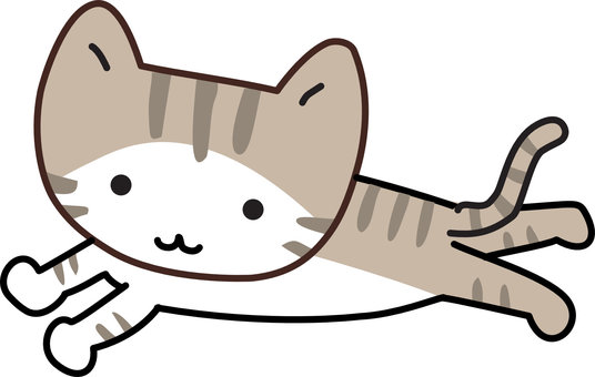 寝転がる猫 猫,子猫,寝転がる,キジ白,しっぽのイラスト素材