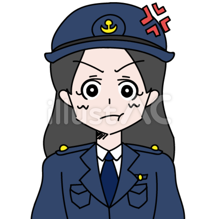 婦警　怒 怒,憤慨,ヒステリックのイラスト素材