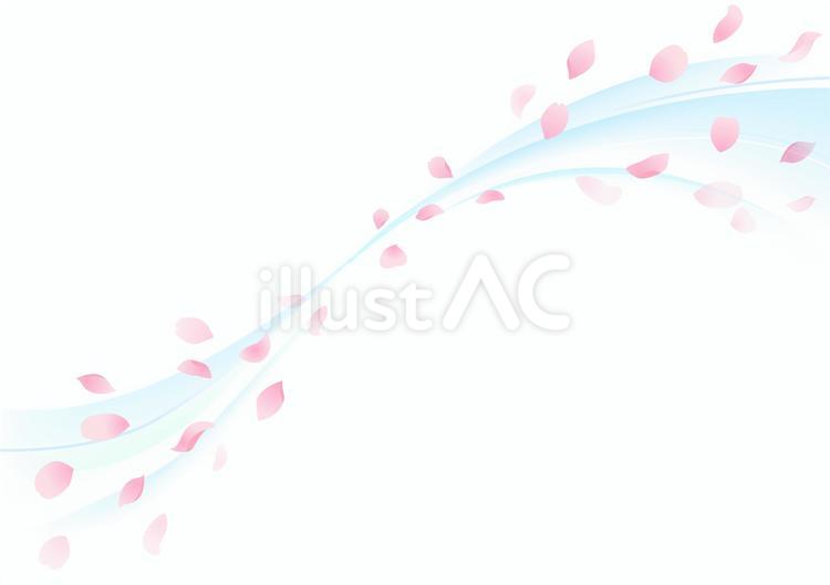 風に舞う桜の花びら　フレーム　背景 桜,フレーム,春のイラスト素材