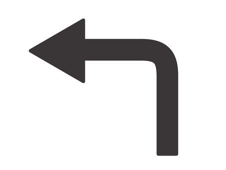 シンプルな矢印（左折）03 矢印,左,アイコン,マーク,シンプルのイラスト素材