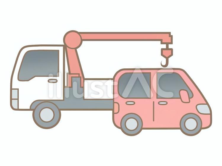 自動車引き取り20220925 自動車,故障,レッカー車のイラスト素材