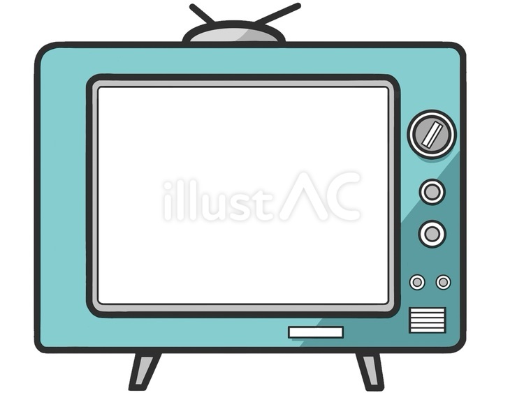 昭和レトロなイメージのお洒落なテレビ テレビ,アンテナ,昭和レトロのイラスト素材