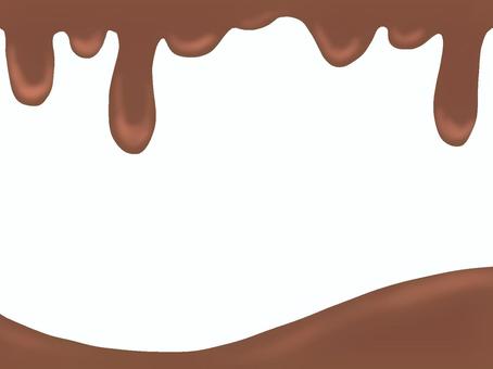 垂れ落ちるチョコレートフレーム バレンタイン,ハート,手描き,愛,好意,チョコレート,フレーム,垂れる,装飾のイラスト素材