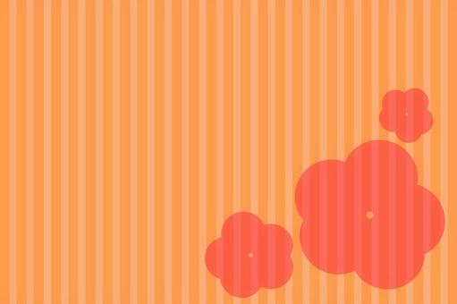 ストライプ・花模様・赤 ストライプ・花模様・赤 ストライプ,花模様,縞々模様,背景,赤,和風,和柄,梅の花,ワンポイントのイラスト素材