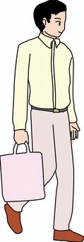 歩行者男性 歩行者男性 歩行者,歩く,鞄,フォーマル,シャツ,若い,男性のイラスト素材