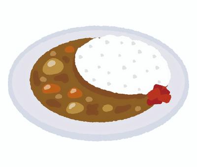 カレーライス カレーライス カレー,カレーライス,レストラン,人参,福神漬け,玉ねぎ,にんじん,ジャガイモ,じゃがいも,カリーのイラスト素材