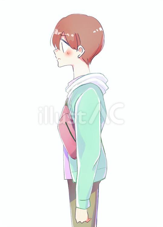 無言の春の男性 男性,嫌悪感,不機嫌のイラスト素材
