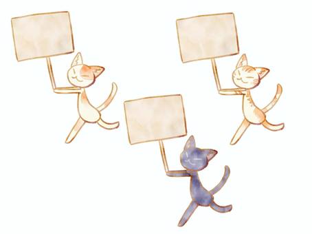 Illustration, chat, mignon, un signe, 