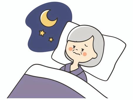 寝不足なおばあさん 寝不足,不眠症,眠れない,寝れない,不眠,昼夜逆転,眠くない,眠たくない,入眠,寝つきのイラスト素材