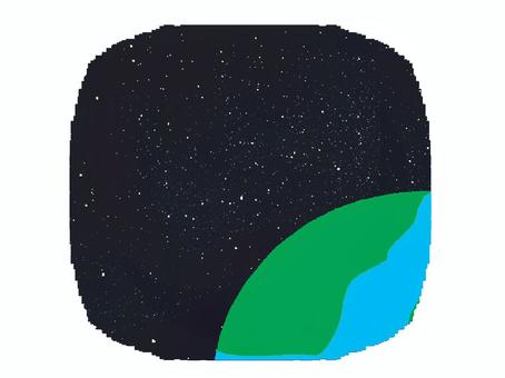 地球 地球,宇宙,星,pop調,手描き,挿絵,ワンポイント,素材,商用可,無料のイラスト素材