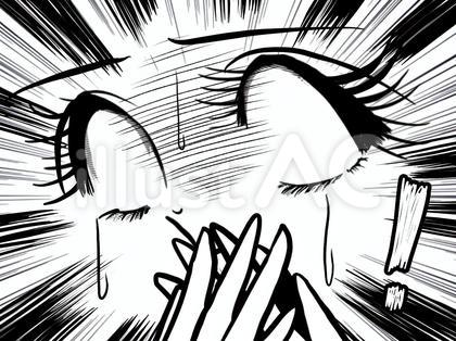 驚いて思わず叫ぶ昭和少女漫画のドアップ顔