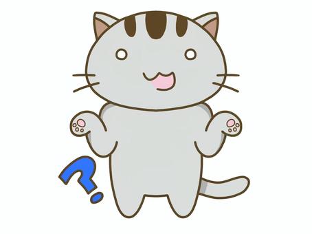 Hatena cat, JPG and PNG Hatena cat, cat, do not know, give up, JPG and PNG