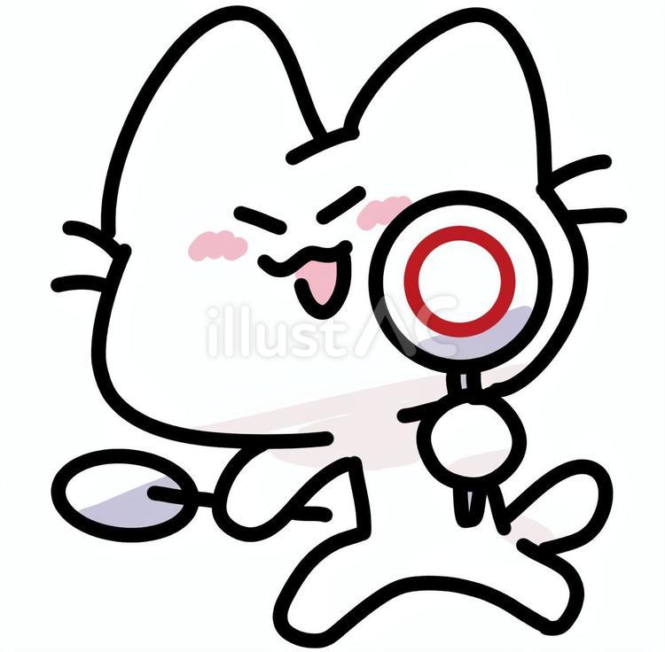 ゆるいネコの自信ある回答・○ ネコ,回答,プラカードのイラスト素材