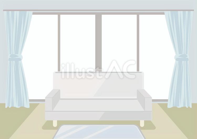 窓辺　ソファ　 洋風,窓,窓辺のイラスト素材