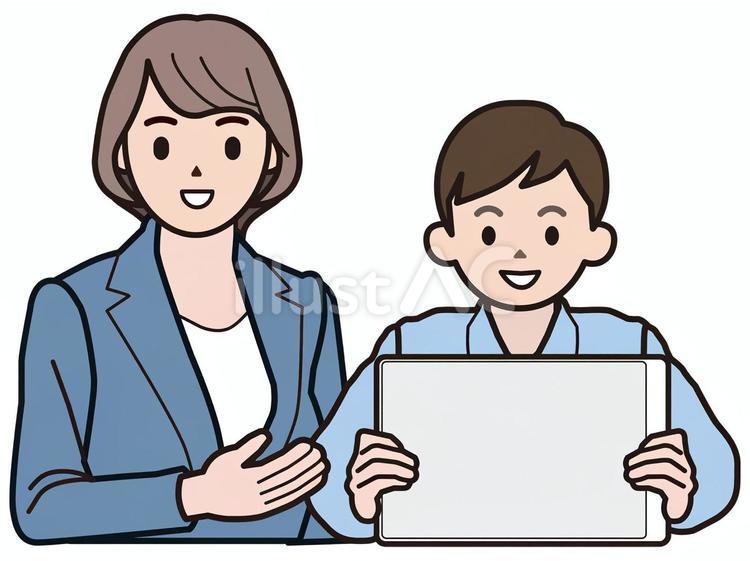 勉強　小学生 男の子,講師,生徒のイラスト素材