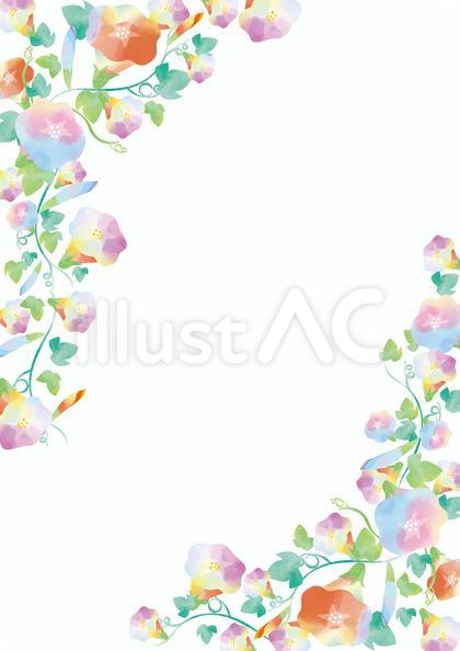 水彩風朝顔の背景素材