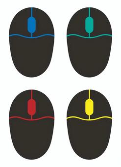 マウスのアイコン4色セットA マウス,クリック,カーソル,操作,パソコン,スクロール,デバイス,周辺機器,インターネット,pcのイラスト素材