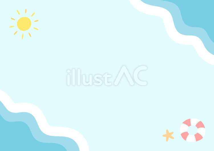 夏の海のシンプルな背景素材 夏,海,波のイラスト素材