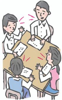 クラス委員会 クラス会,委員会,生徒会,討議,討論,生徒,人物,生活,カット,挿絵のイラスト素材