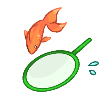 金魚すくい 金魚すくい,金魚,ぽい,夏祭り,屋台,夏,夏休みのイラスト素材