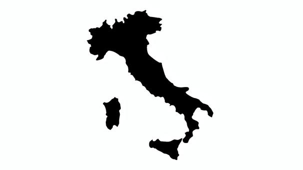 世界地図　イタリア　シルエット イタリア,地図,世界,あしらい,シルエット,素材,社会,地理,国,挿絵のイラスト素材